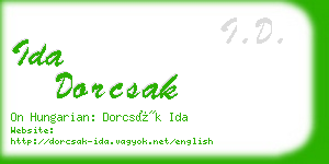 ida dorcsak business card